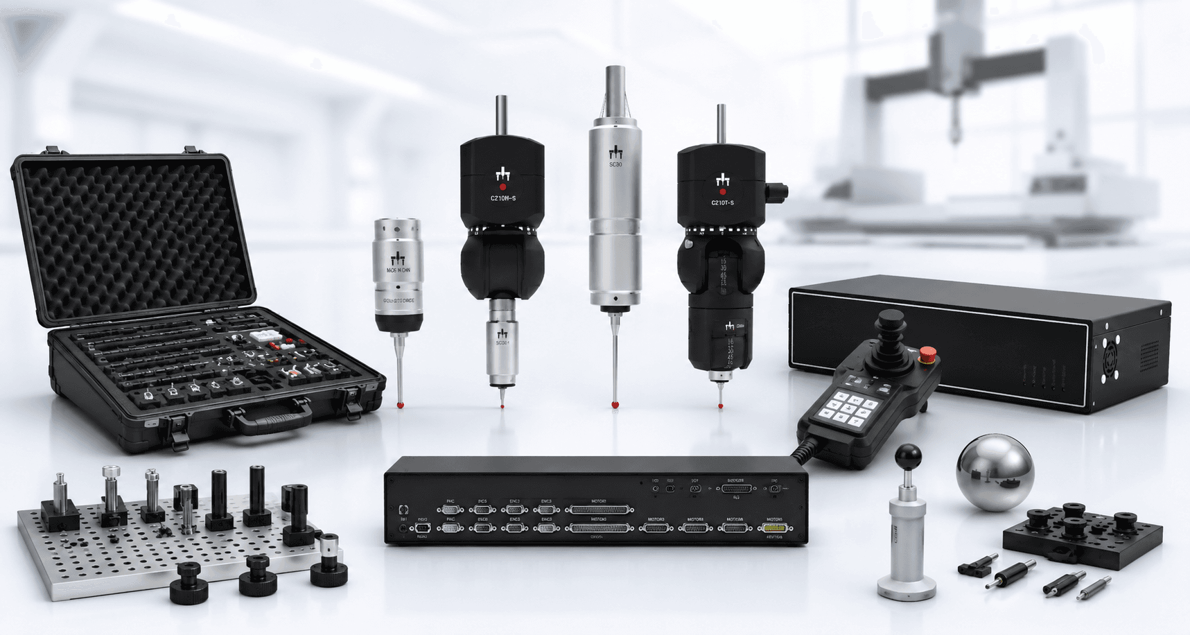 CMM probe heads, controllers, styli, and accessories