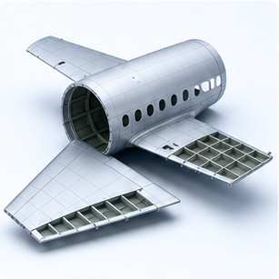 Aerospace component being inspected on a CMM