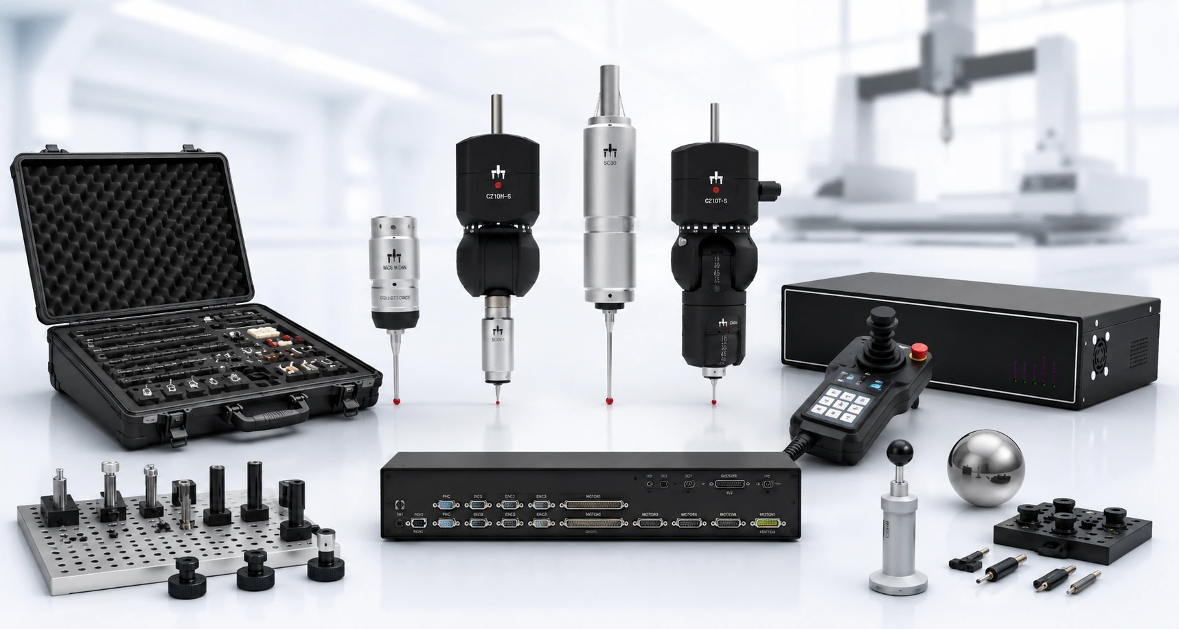 CMM probing, controller, fixturing, and calibration component family