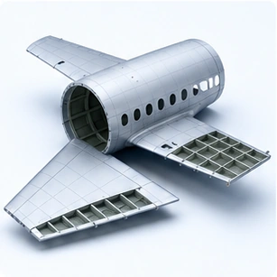 Aerospace component being inspected on a CMM